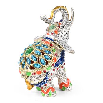 Dekorative Aufbewahrungsbox in Elefanten-Form, 6,5x3x3,5cm, Blau