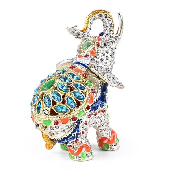 Dekorative Aufbewahrungsbox in Elefanten-Form, 6,5x3x3,5cm, Blau image number 4