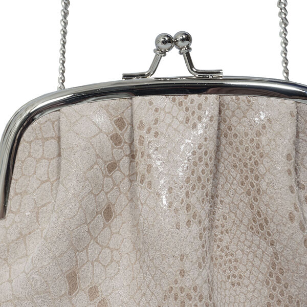 ASSOTS LONDON - Geldb&ouml;rse aus 100% echtem Leder mit abnehmbarem Schulterriemen, Schlangenmuster, Beige image number 2