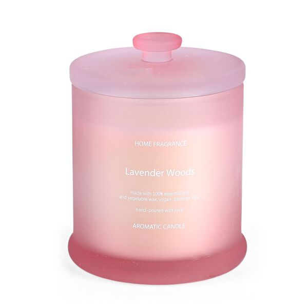 LIVMORE Home Fragrance Kollektion, Duftkerze im Farbglas, Lavendelholz, 370 g Sojawachs, 55 Std., 10,2 x 10,2 x 13 cm image number 3