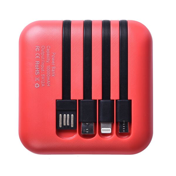 Tragbares 4-in-1-Ladeger&auml;t mit LED-Licht; mit 4 verschiedene Ladekabel und Vier Batterieanzeigen, &Uuml;berladungsschutz, 10000 mAh image number 4