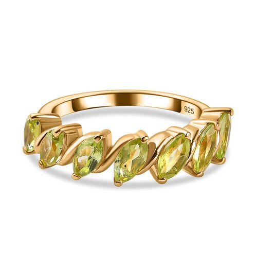 Natürlicher Peridot Ring, 925 Silber Gelbgold Vermeil (Größe 19.00) ca. 1.74 ct image number 0