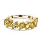 Natürlicher Peridot Ring, 925 Silber Gelbgold Vermeil (Größe 19.00) ca. 1.74 ct
