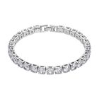 Weißer Zirkonia Armband ca. 19 cm Nickelfreies Messing, Silberfarben