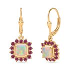 Opal Radiance - D joy Natürlicher, äthiopischer Welo Opal Starlit Ohrringe 925 Silber 750 Gelbgold Vermeil ca. 1.34 ct