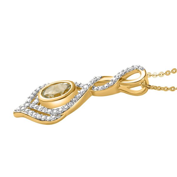 AAA Turkizit und weißer Zirkon-Anhänger mit Kette, 50 cm - 1,42 ct. image number 4