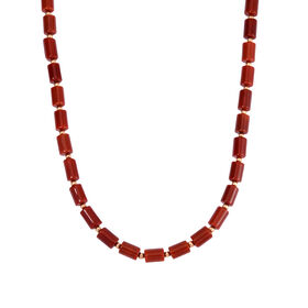 Roter Achat Halskette ca. 45 cm Legierung Standard gelb vergoldet ca. 204,15 ct.