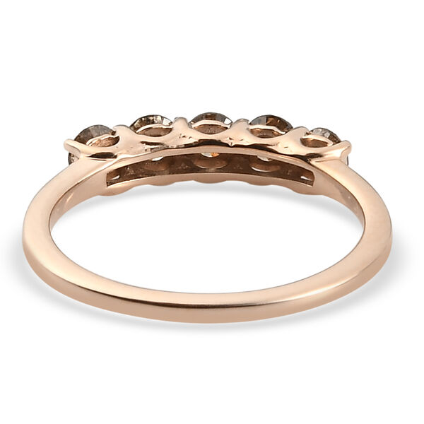 Nat&uuml;rlicher Champagner Diamant Ring, 375 Ros&eacute;gold  ca. 0,50 ct image number 6