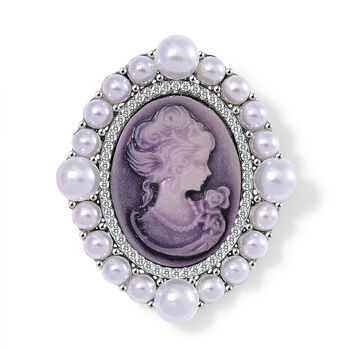 Kamee, Kunststoff Perle Brosche