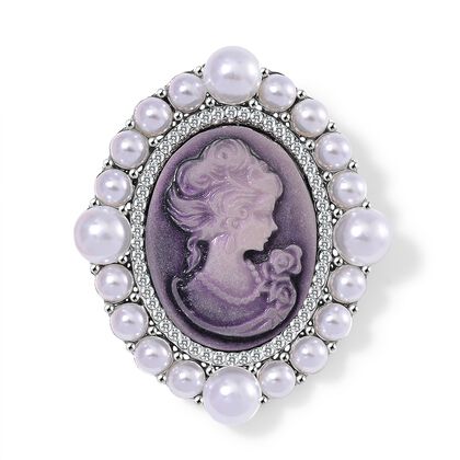 Kamee, Kunststoff Perle Brosche