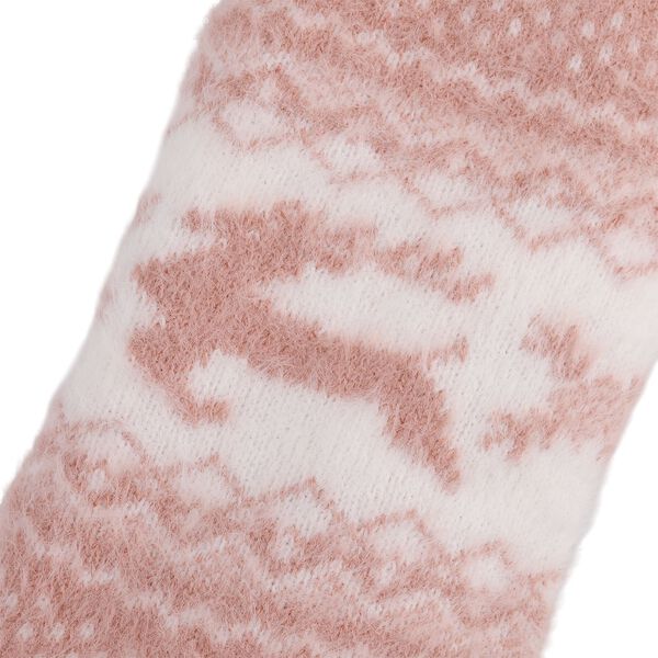 Kuschelige Sherpa Socken, Rentiermuster, Rosa image number 2
