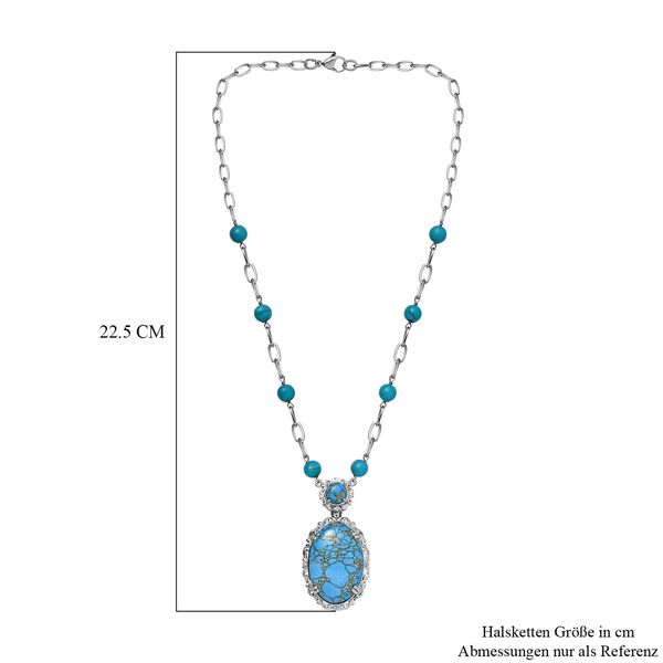 Blaue Türkis Halskette, 45 cm - 38,13 ct. image number 5