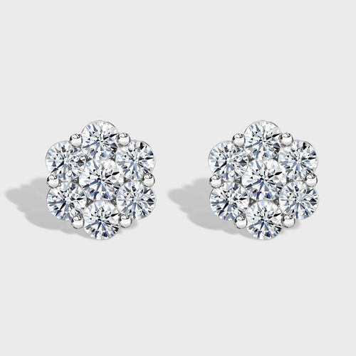 LUXURIANT DIAMOND- SGL zertifizierte VS Labor Diamant Ohrringe, 925 Silber platiniert - 1 ct. image number 0