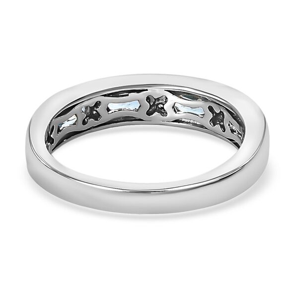 Santamaria Aquamarin und wei&szlig;er Diamant Ring, 925 Silber platiniert, ca. 0,93 ct image number 6