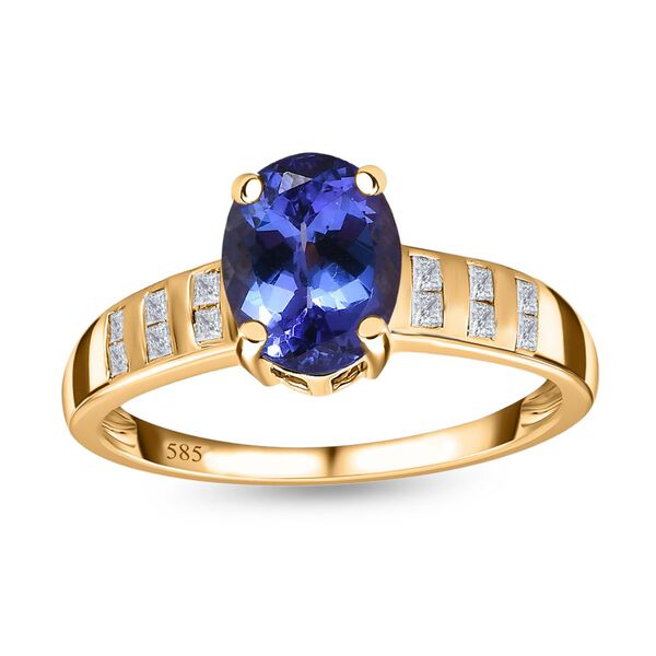 AA Tansanit und Diamant Ring in 585 Gelbgold - 2,07 ct. image number 6