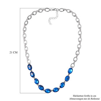 Blauer Kristall, Wei&szlig;er Kristall Halskette ca. 50 cm