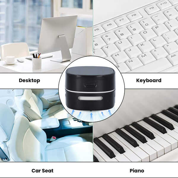 Mini-Tischstaubsauger mit USB-Kabel, Schwarz image number 5