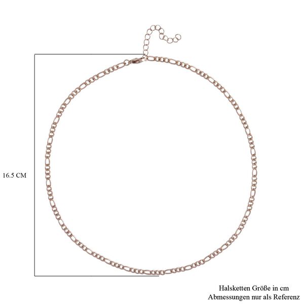 Roséfarbene 316L Edelstahl Figaro-Halskette, ca. 49.5 cm, ca. 10,00g image number 4