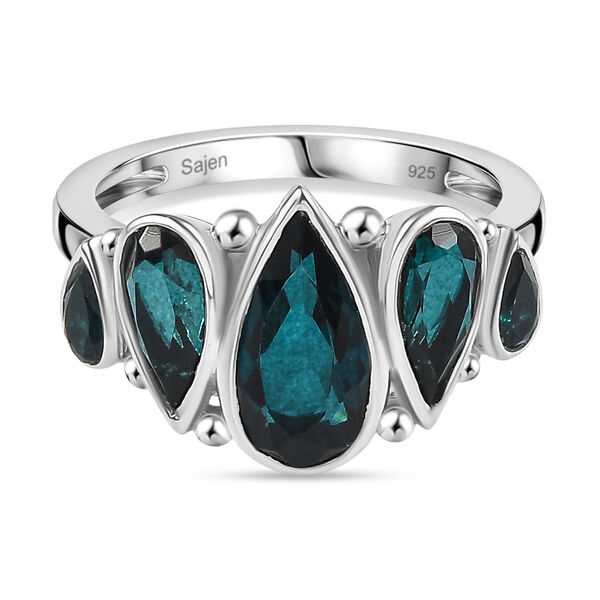 Sajen Silber - Indigo Turmalin-Quarz Ring 925 Silber rhodiniert (Gr&ouml;&szlig;e 19.00) ca. 5.50 ct