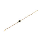 Süßwasser Perle und schwarz Glas Armband ca. 15+3 cm in goldfarben image number 0