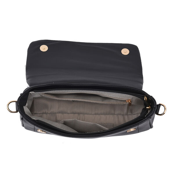 Umh&auml;ngetasche aus Kunstleder mit abnehmbarem Riemen, Gr&ouml;&szlig;e 27x7x15 cm, Schwarz image number 6