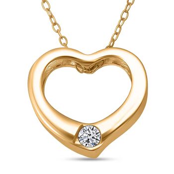 LUXURIANT DIAMOND - Lab Grown Diamant SI-GH Schmuckset ca. 50 cm 925 Silber 750 Vergoldet ca. 0.08 ct