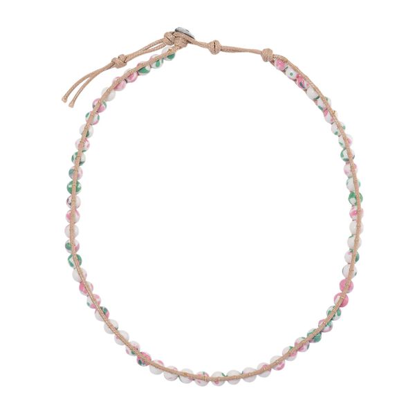 Flexible mehrfarbige Regenblumen-Yuhua-Quarzit Halskette - 80 ct. image number 3