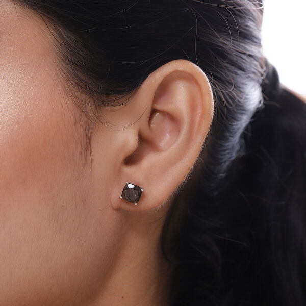 Schokoladen Saphir Ohrringe 925 Silber platiniert ca. 4,18 ct image number 3