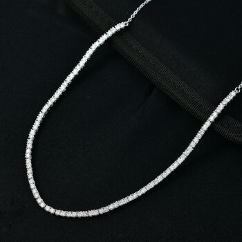 LUXURIANT VS-EF Labor Diamant 50cm Halskette, 925 Silber rhodiniert - 4,14 ct.