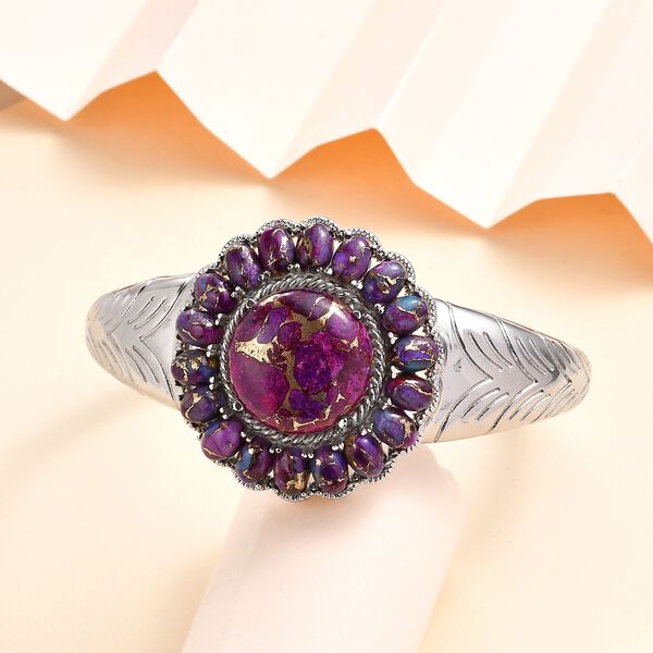 Lila Türkis Armreif, 19 cm - 41,17 ct. image number 2