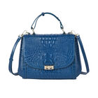 Luxus Crossbody Tasche mit Kroko-Prägung aus echtem Leder, Blau image number 0