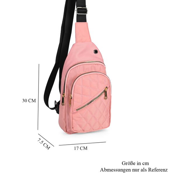 Stepp-Slingtasche mit RFID-Schutz und Kopfh&ouml;rer&ouml;ffnung, Gr&ouml;&szlig;e: 17x7,5x30cm, Lachsfarben image number 7