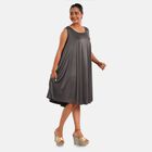 Knielanges Sommerkleid mit Seitentaschen, Polyester, Einheitsgröße Schwarz image number 2