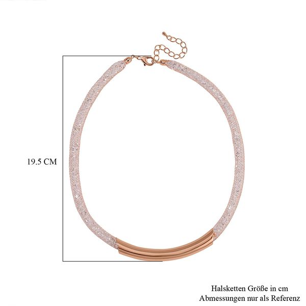 Weißer Kristall Halskette ca. 48 cm Messing image number 4