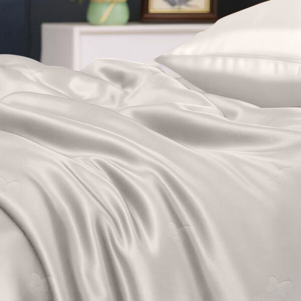 Serenity Night 100% Maulbeerseide Sommerseidendecke mit Seidenf&uuml;llung, Daunenkissen und Seidenkissenbezug, Elfenbein image number 12