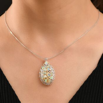 AA Nat&uuml;rlicher, &auml;thiopischer Welo Opal Schmuckset 925 Silber rhodiniert ca. 2,07 ct.