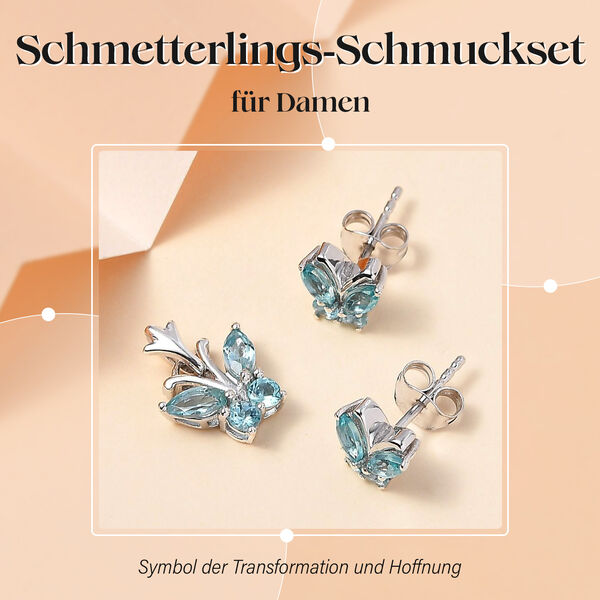 Paraiba-Apatit Schmuckset - 1,68 ct. image number 2