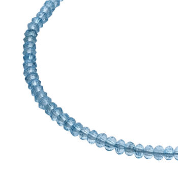 D'Joy Blau Topas Halskette ca. 45 cm 925 Silber Rhodiniert ca. 45,00 ct.