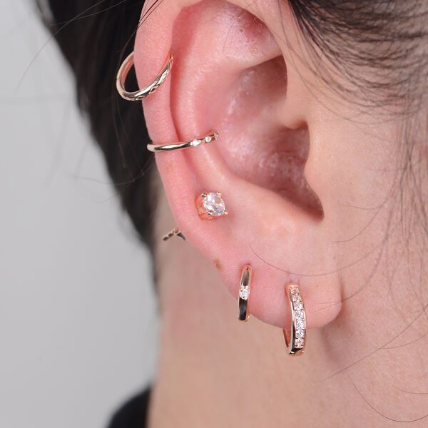 5er- Set wei&szlig;e Zirkonia-Ohrringe, 925 Silber rhodiniert ca. 1.24 ct image number 7