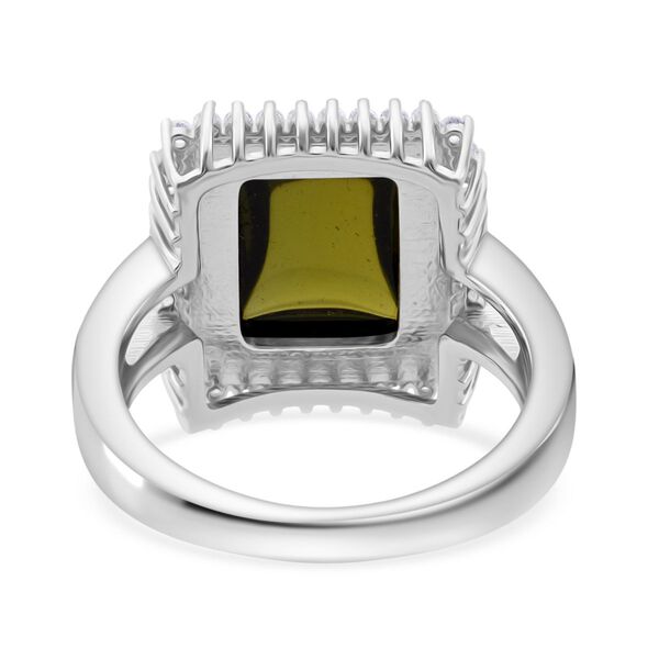 Lustro Stella Grüner Zirkonia, Weißer Zirkonia Ring 925 Silber rhodiniert (Größe 19.00) image number 5