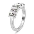 LUSTRO STELLA Hergestellt mit ZIRKONIA Ring 925 Silber Platin-Überzug (Größe 16.00) 1.35 ct image number 3