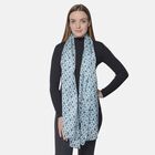 LA MAREY 100 % natürlicher Maulbeerseiden Schal, Schädel Muster, Größe: 180x110 cm, Blau