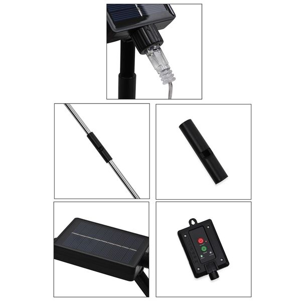 Set aus 4 solarbetriebenen Gartenlichtern in Feuerwerksform, 8 Leuchtmodi, 80 cm image number 9