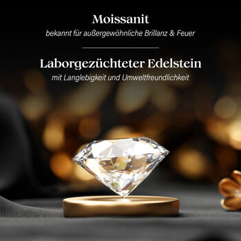 Moissanit Ohrringe, 925 Silber rhodiniert - 0,96 ct.