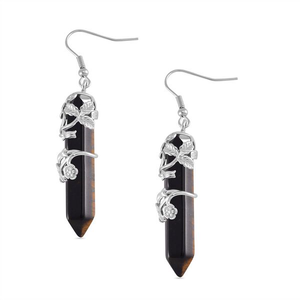 Gelbes Tigerauge Ohrringe Reiner Edelstahl ca. 52.00 ct image number 3