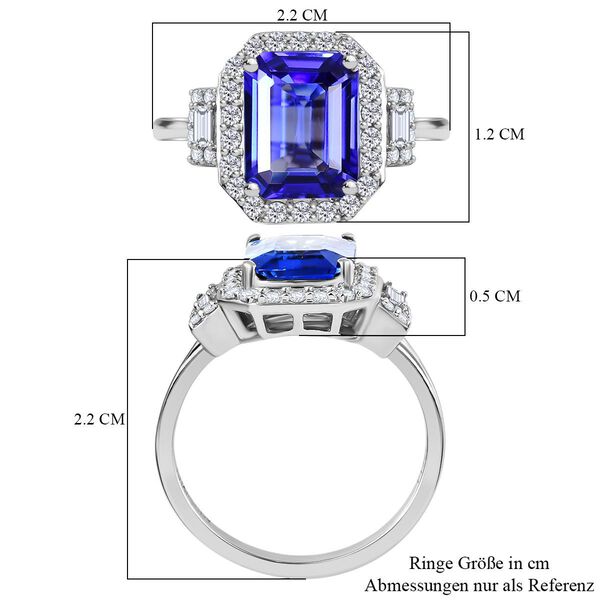 RHAPSODY AAAA Tansanit und VS EF Diamant-Ring in 950 Platin - 4,04 ct. image number 7