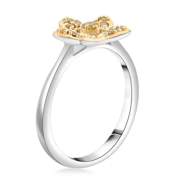 LUXURIANT DIAMOND - Lab Grown Gelb Diamant VS-EF Ring 925 Silber Rhodiniert (Gr&ouml;&szlig;e 17.00) ca. 0,26 ct image number 7