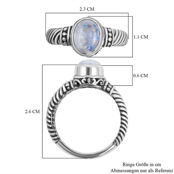 Royal Bali Kollektion - Regenbogen Mondstein Ring - 2,25 ct. image number 5