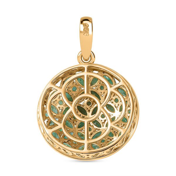 Kagem Sambischer Smaragd Anhänger 925 Silber 750 Gelbgold Vermeil ca. 3,18 ct. image number 5