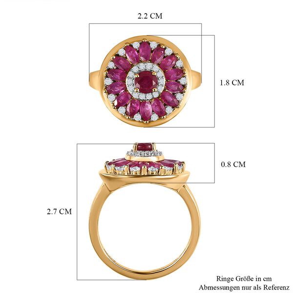 Afrikanischer Rubin und Zirkon-Ring - 2,38 ct. image number 7